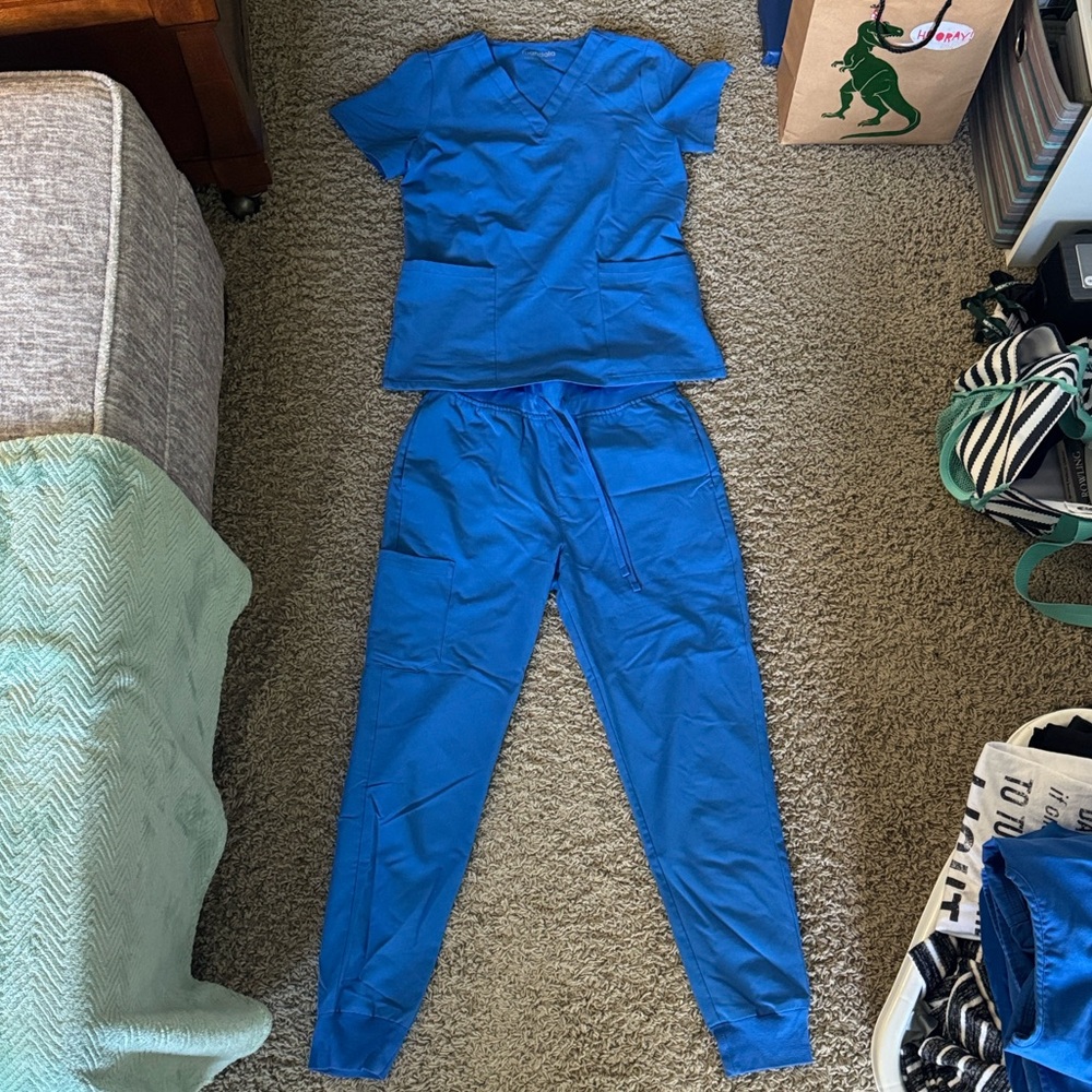 Mandala Royal Blue Scrub Set